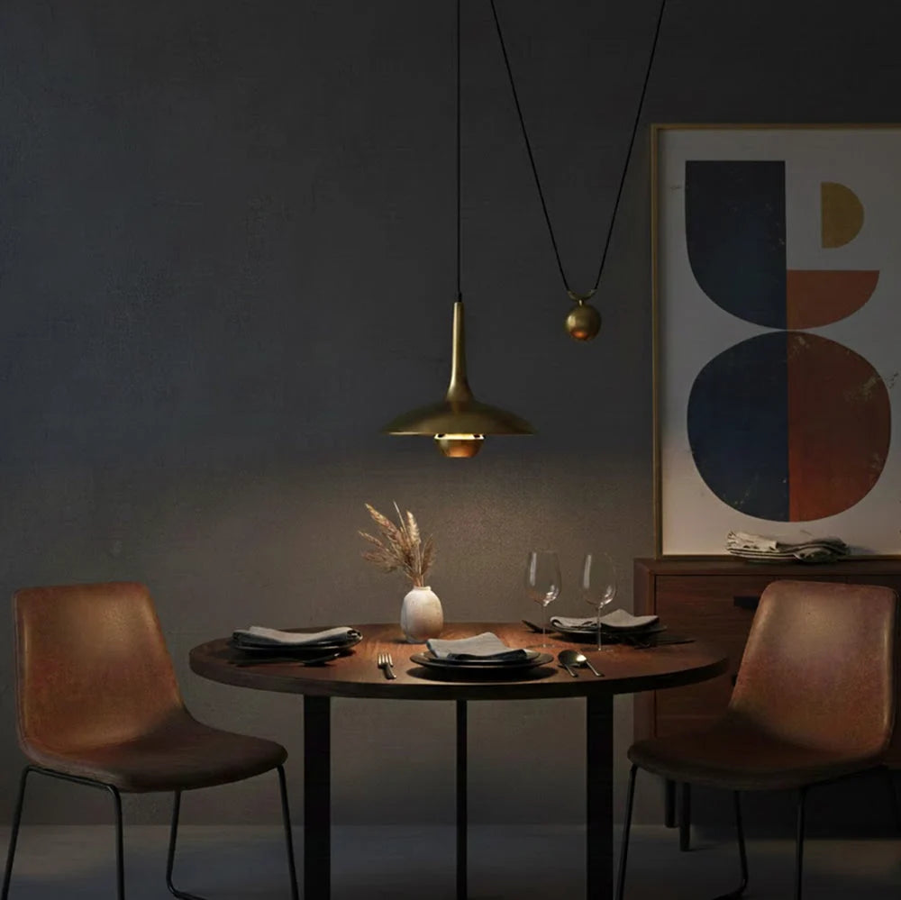 Pendant Lamp Counterweight Height Adjustable Chrome Or Gold