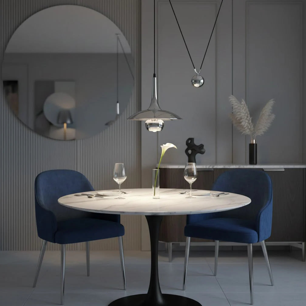 Pendant Lamp Counterweight Height Adjustable Chrome Or Gold