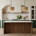 Pendant Lamp Double Linen Shade Push Button Dimmer