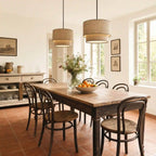 Pendant Lamp Double Linen Shade Push Button Dimmer