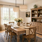 Pendant Lamp Double Linen Shade Push Button Dimmer