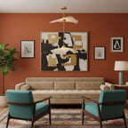 Pendant Lamp Double Opal Shade Gold Finish Integrated LED