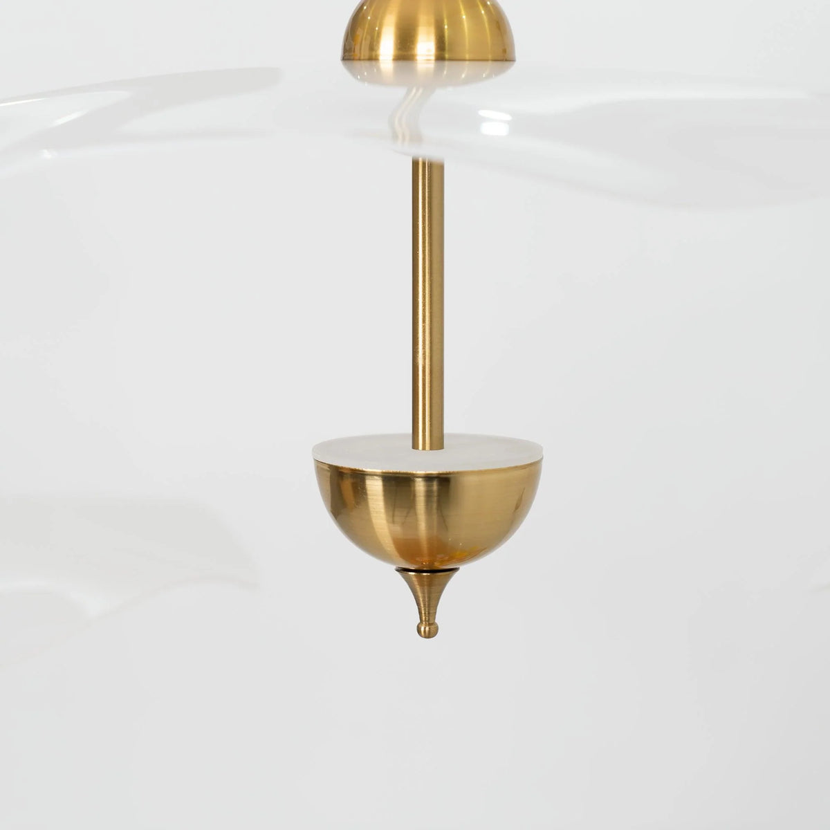 Pendant Lamp Double Opal Shade Gold Finish Integrated LED