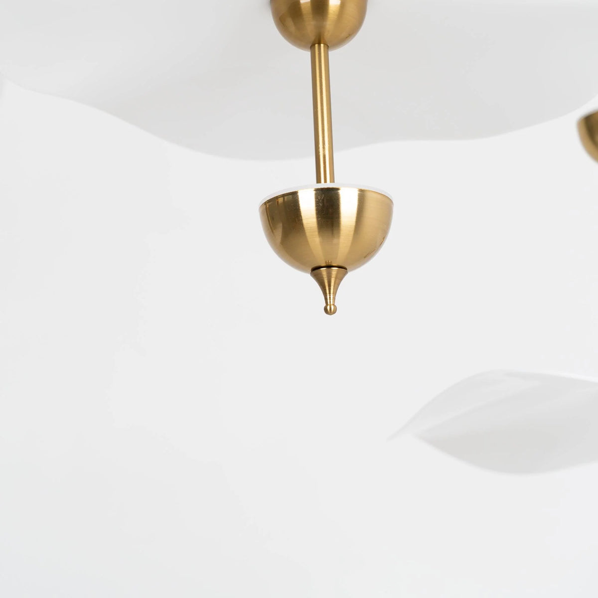 Pendant Lamp Double Opal Shade Gold Finish Integrated LED