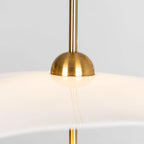 Pendant Lamp Double Opal Shade Gold Finish Integrated LED