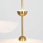 Pendant Lamp Double Opal Shade Gold Finish Integrated LED