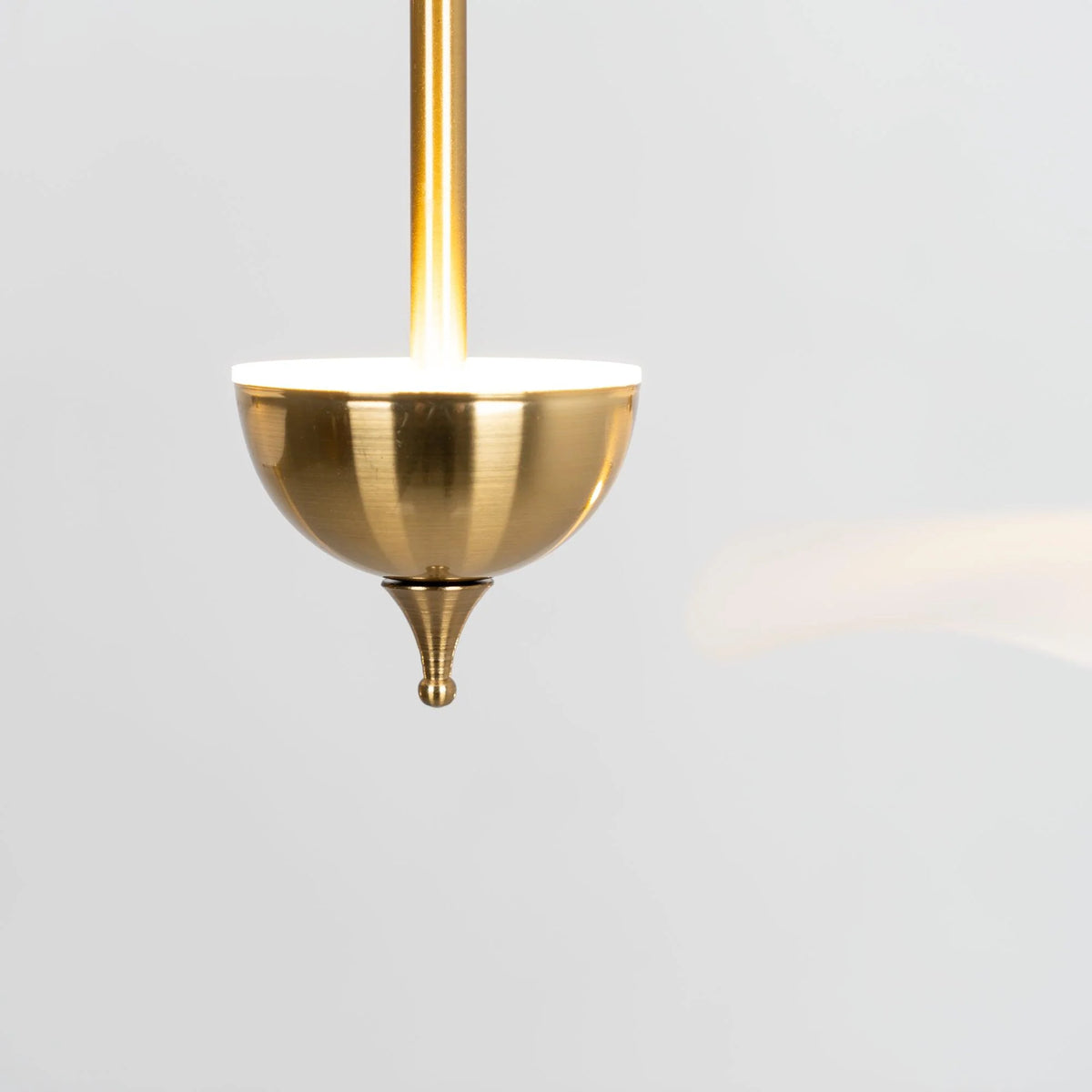 Pendant Lamp Double Opal Shade Gold Finish Integrated LED