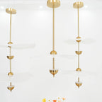 Pendant Lamp Double Opal Shade Gold Finish Integrated LED