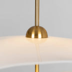 Pendant Lamp Double Opal Shade Gold Finish Integrated LED