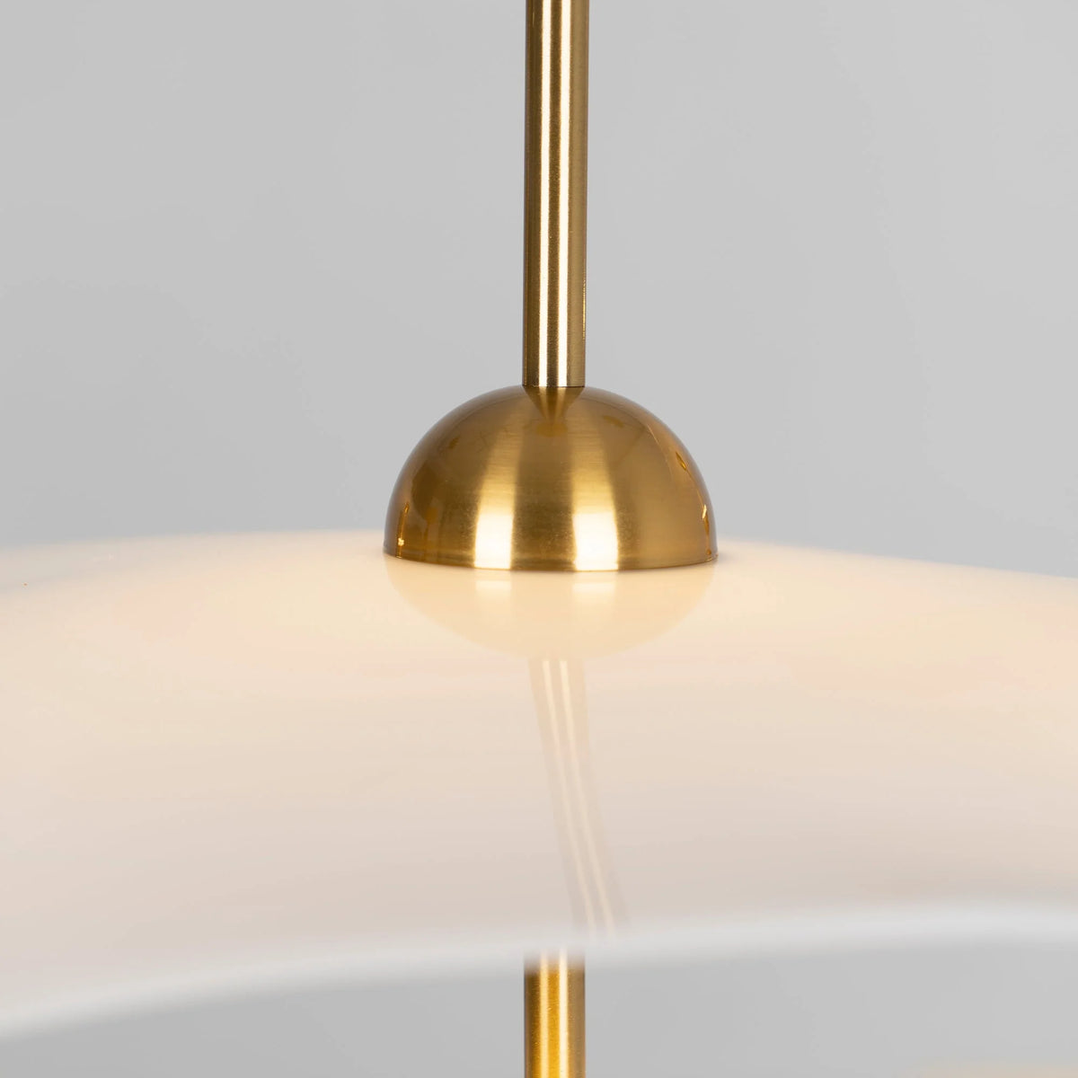Pendant Lamp Double Opal Shade Gold Finish Integrated LED