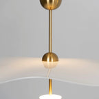 Pendant Lamp Double Opal Shade Gold Finish Integrated LED