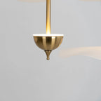 Pendant Lamp Double Opal Shade Gold Finish Integrated LED