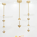 Pendant Lamp Double Opal Shade Gold Finish Integrated LED