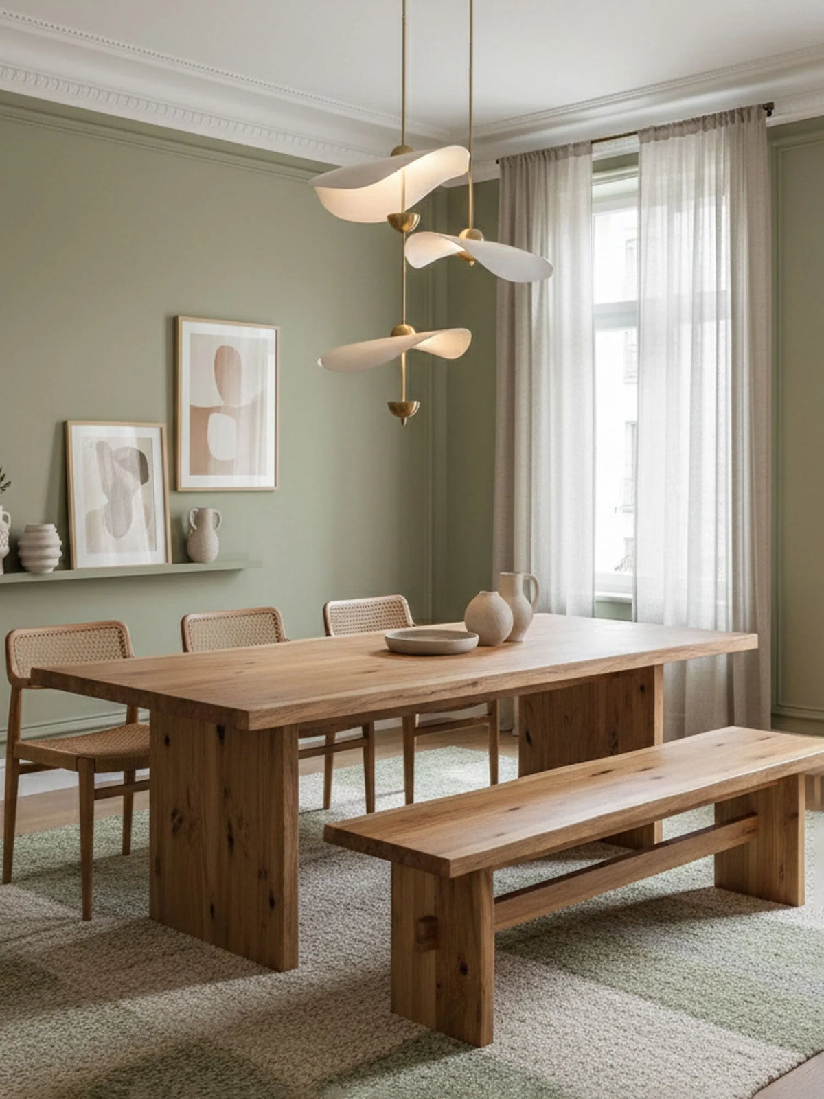 Pendant Lamp Double Opal Shade Gold Finish Integrated LED