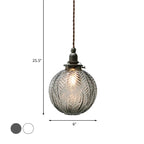 Pendant Lamp Feather-Textured Glass E14 Fitting Adjustable Cable
