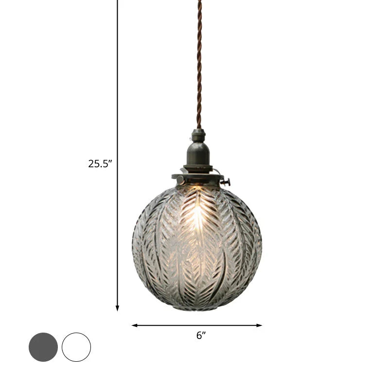 Pendant Lamp Feather-Textured Glass E14 Fitting Adjustable Cable