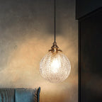 Pendant Lamp Feather-Textured Glass E14 Fitting Adjustable Cable