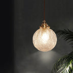 Pendant Lamp Feather-Textured Glass E14 Fitting Adjustable Cable