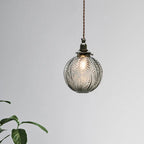 Pendant Lamp Feather-Textured Glass E14 Fitting Adjustable Cable