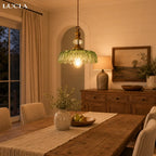 Pendant Lamp Floral Glass Brass Finish