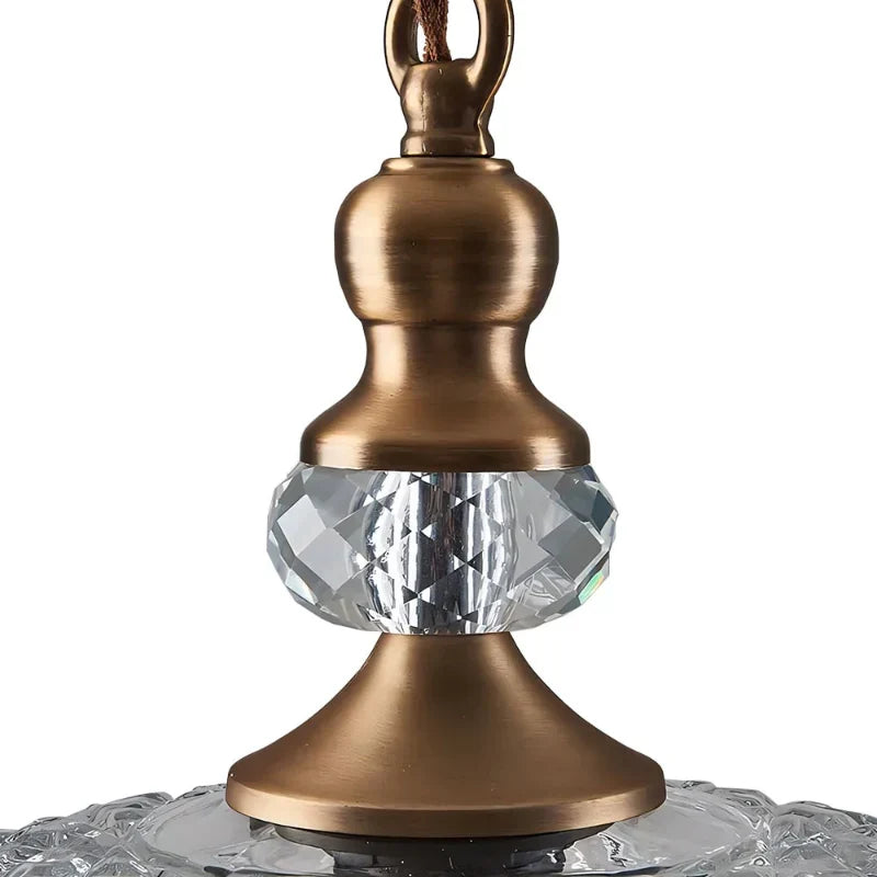 Pendant Lamp Floral Glass Brass Finish