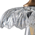 Pendant Lamp Floral Glass Brass Finish