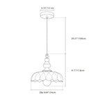 Pendant Lamp Floral Glass Brass Finish