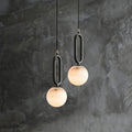 Pendant Lamp Genuine Marble & Copper Accents