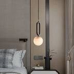 Pendant Lamp Genuine Marble & Copper Accents