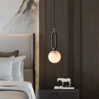 Pendant Lamp Genuine Marble & Copper Accents