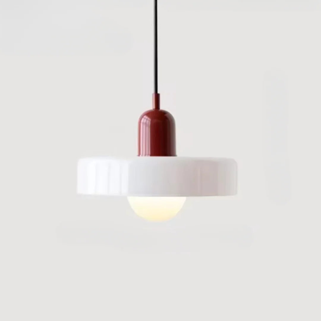 Pendant Lamp Glass Bauhaus-Inspired Double Color Shade
