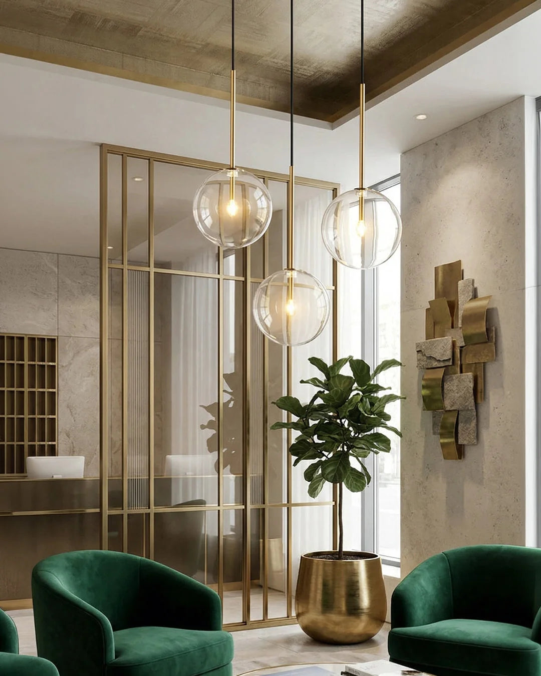 Pendant Lamp Glass Globe Bulb Included Adjustable Cable