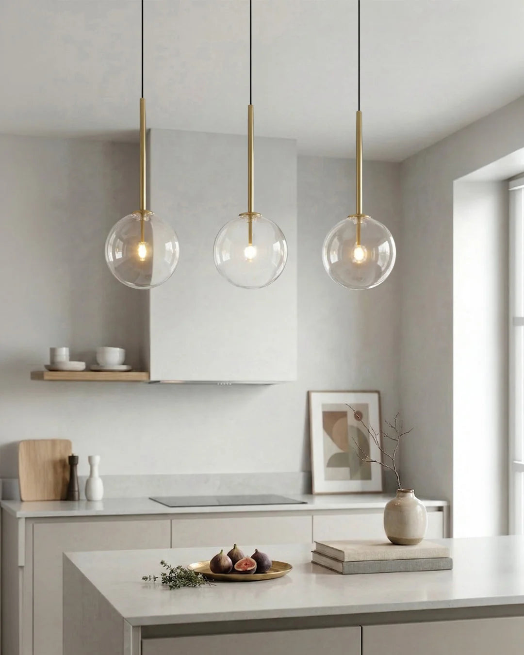 Pendant Lamp Glass Globe Bulb Included Adjustable Cable