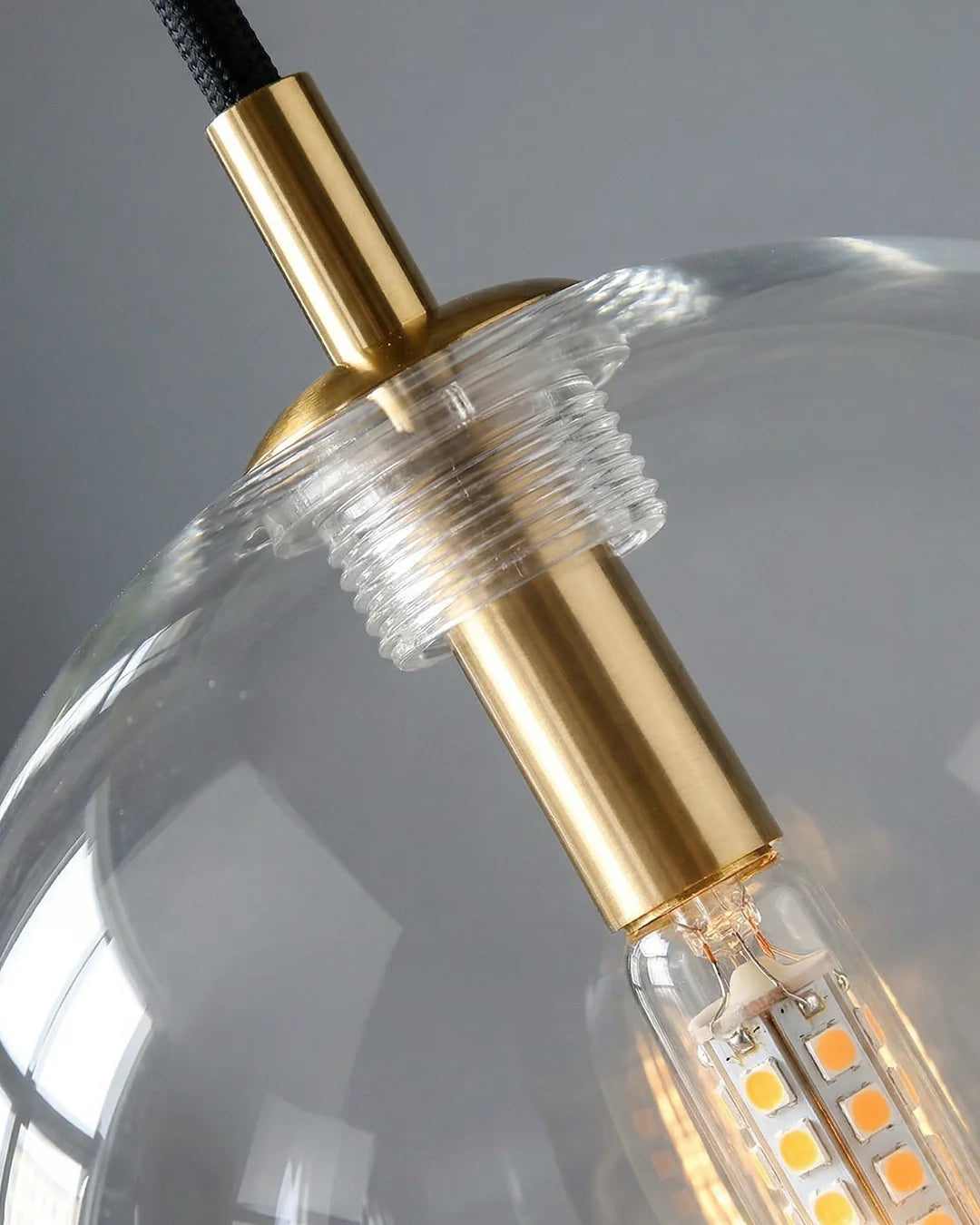 Pendant Lamp Glass Globe Bulb Included Adjustable Cable