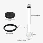 Pendant Lamp Glass Globe Bulb Included Adjustable Cable