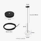 Pendant Lamp Glass Globe Bulb Included Adjustable Cable