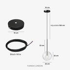 Pendant Lamp Glass Globe Bulb Included Adjustable Cable