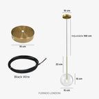 Pendant Lamp Glass Globe Bulb Included Adjustable Cable