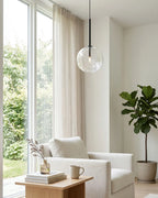Pendant Lamp Glass Globe Bulb Included Adjustable Cable
