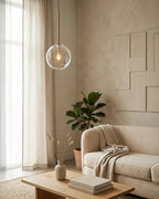 Pendant Lamp Glass Globe Bulb Included Adjustable Cable