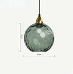 Pendant Lamp Glass Globe Metal Frame E27 Socket
