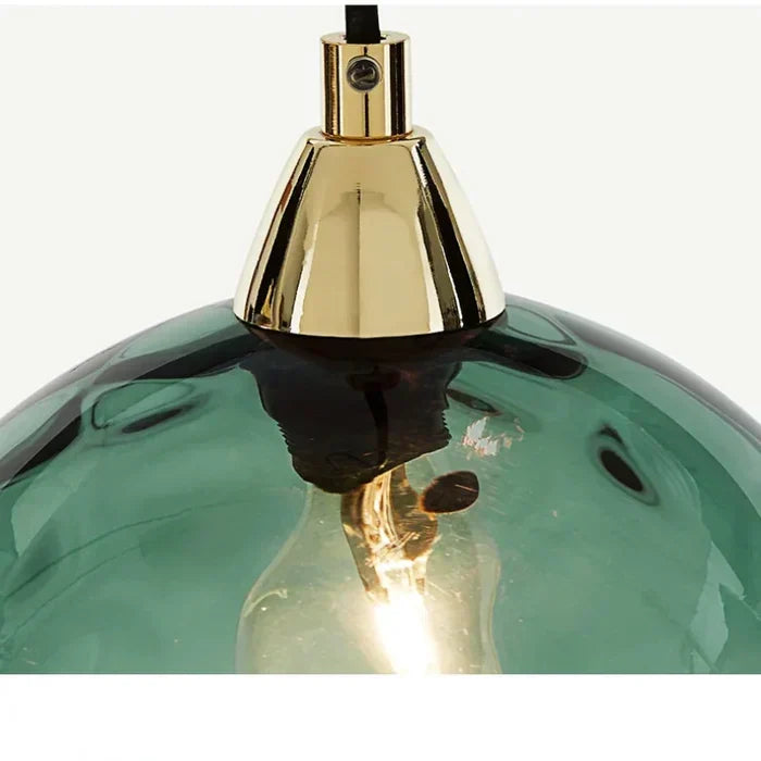 Pendant Lamp Glass Globe Metal Frame E27 Socket