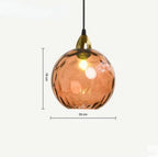 Pendant Lamp Glass Globe Metal Frame E27 Socket