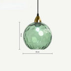 Pendant Lamp Glass Globe Metal Frame E27 Socket