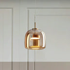 Pendant Lamp Glass Shade & Metal Frame Integrated LED