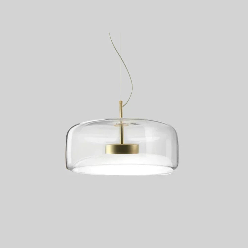 Pendant Lamp Glass Shade & Metal Frame Integrated LED