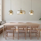 Pendant Lamp Glass Shade & Metal Frame Integrated LED
