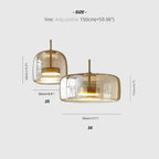 Pendant Lamp Glass Shade & Metal Frame Integrated LED