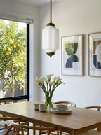 Pendant Lamp Glass Shade & Metal Trim