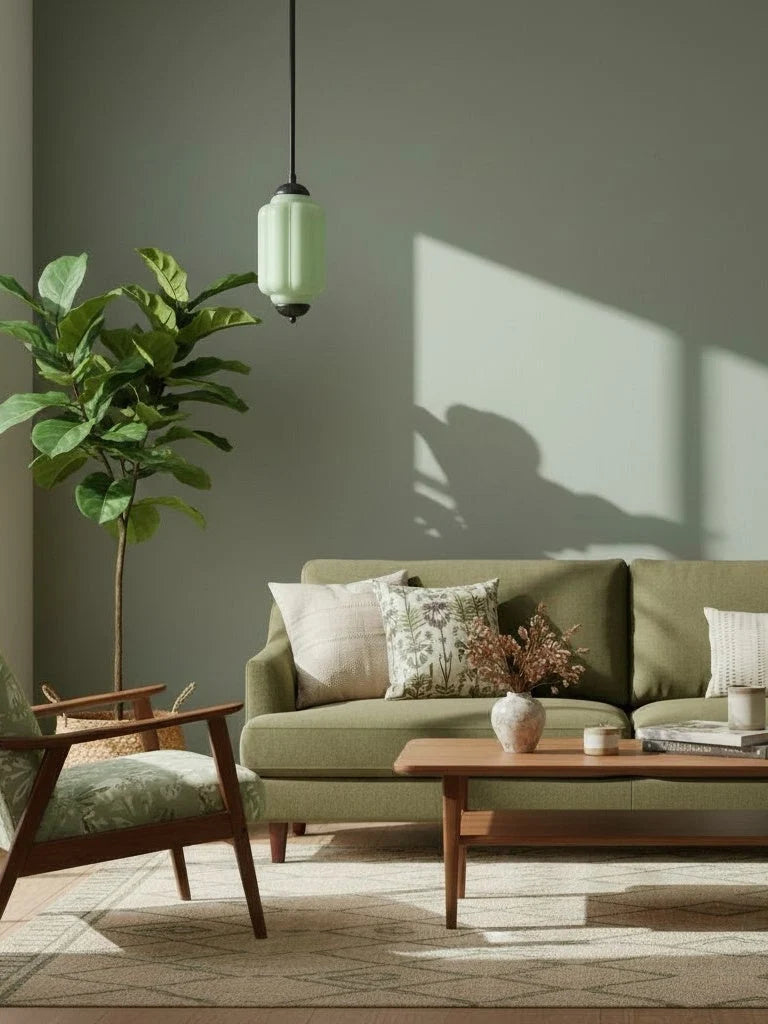Pendant Lamp Glass Shade & Metal Trim